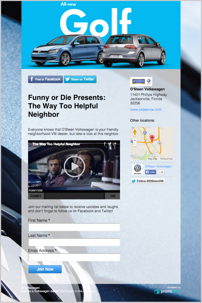 VW Landing Page