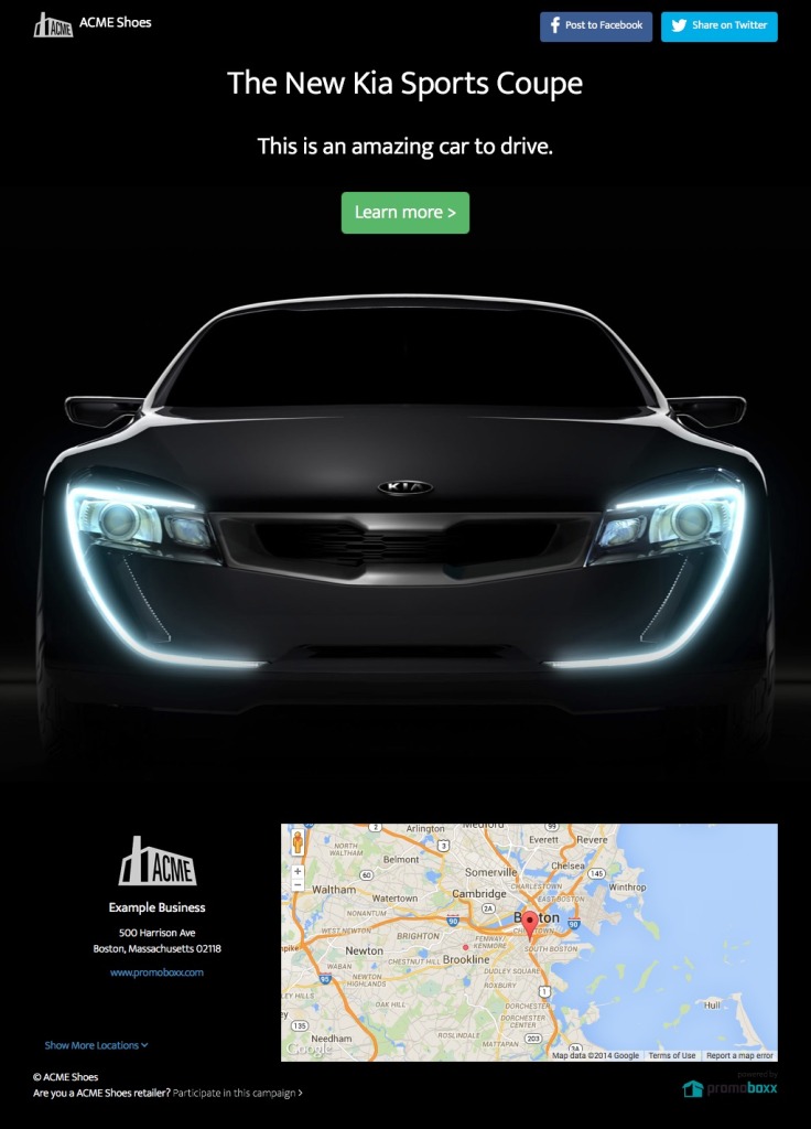 Kia Example Campaign Landing Page Design