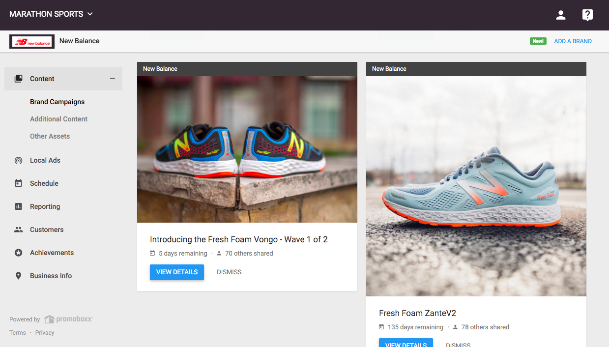 marathon sports new balance dashboard