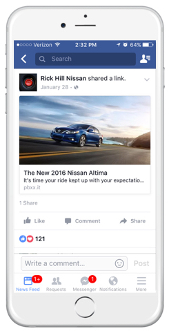 Example Local Ad on Facebook