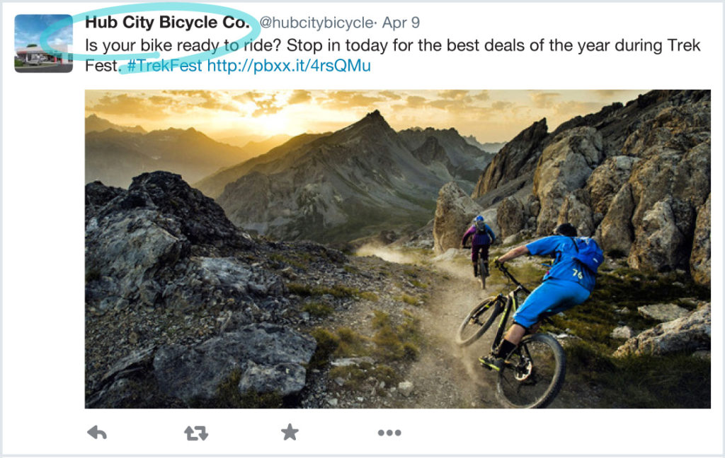 Example co-branded twitter share
